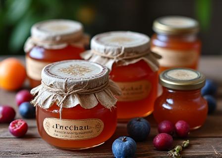 Bocaux de confitures artisanales et produits du terroir français